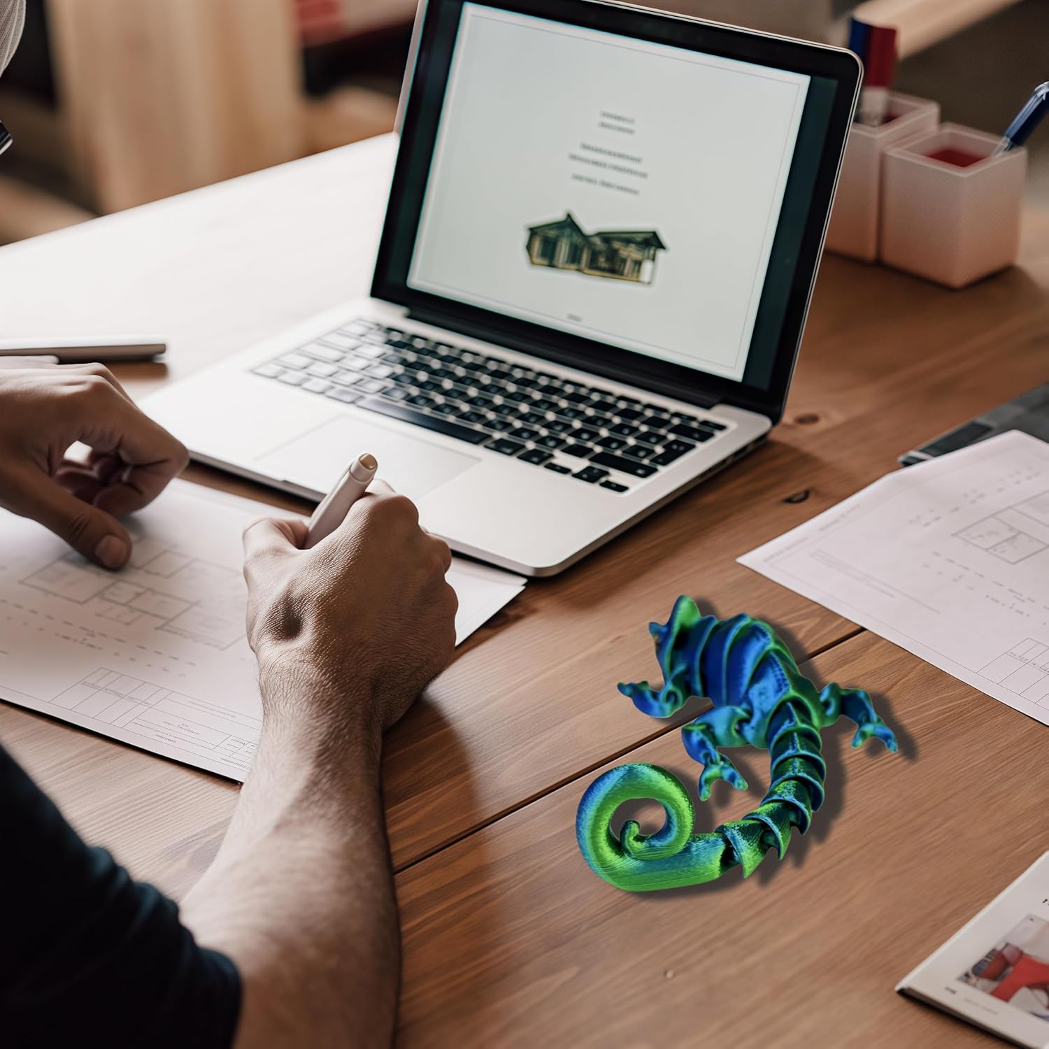 3D Printed Animals - Articulated Chameleon Toys, Flexible Animals Toy Statue,Movable Joints,Fidget Toys, Desk Home Office Decor, Birthday Halloween